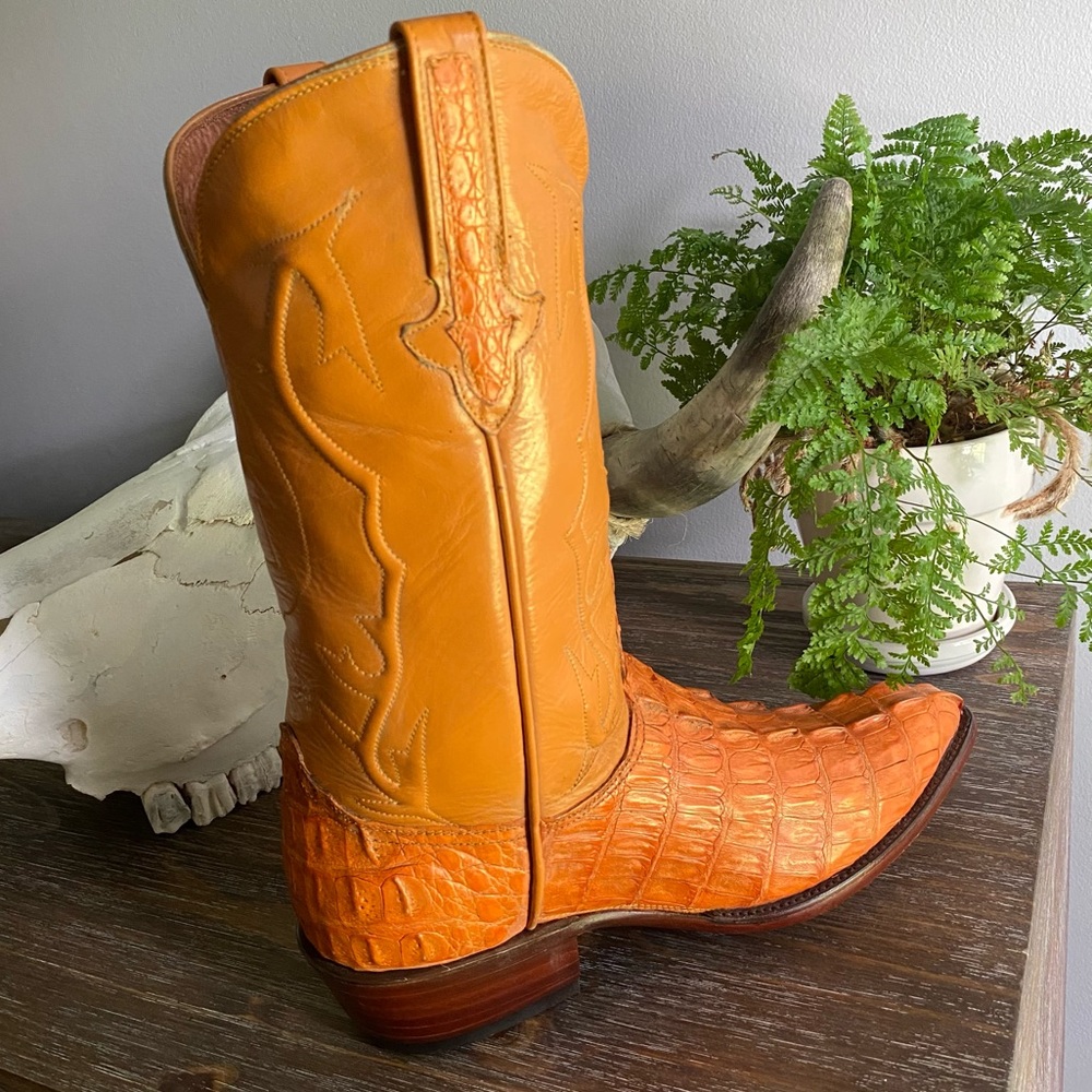 Black Diamond Mens Caiman Alligator Leather Made USA Cowboy Western‎ Boots 10.5 - Picture 5 of 11